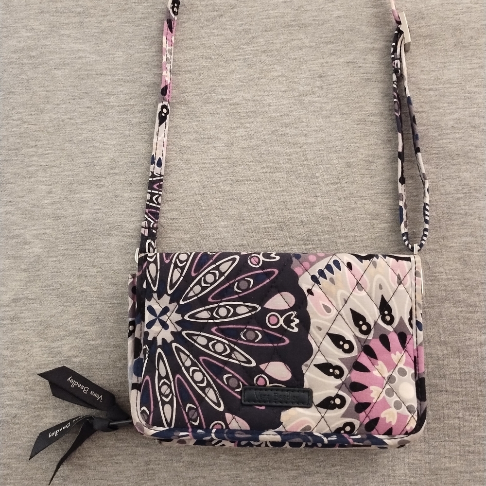Vera Bradley RFID 3-In-1 Wallet Crossbody Mimosa Medallion Design Floral
